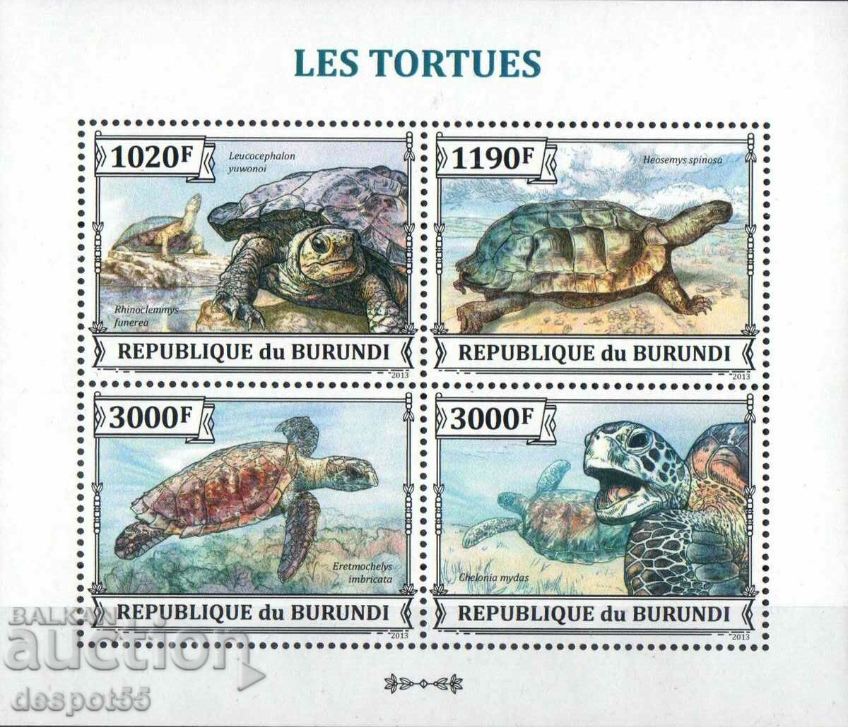 2013. Burundi. Turtles. Block.