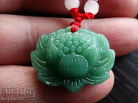 BZC! 28.50 kth natural jade lotus pendant of 1 st.!!