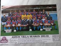 Fotbal - Afiș /Aston Villa/ - 1992-93