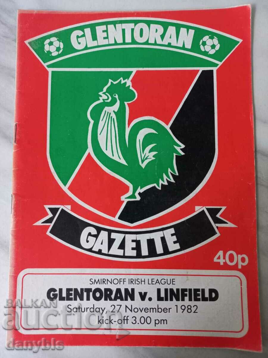 Football Schedule - Glentoran v Linfield 1982
