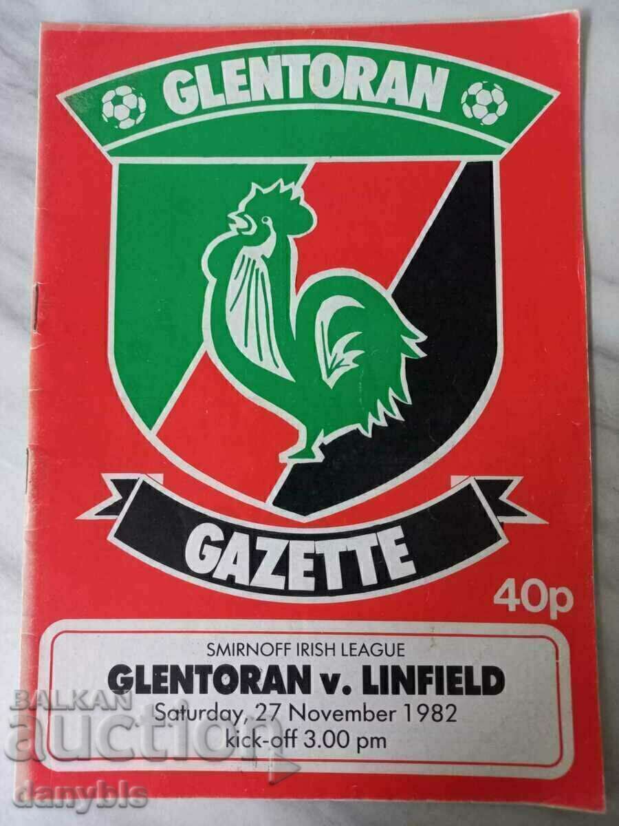 Football Schedule - Glentoran v Linfield 1982 Football Schedule - Glentoran v Linfield 1982