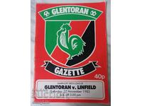 Πρόγραμμα ποδοσφαίρου - Glentoran - Linfield 1982