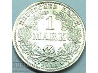 1 марка 1914 Германия Ваймар А - Берлин 24мм сребро Патина