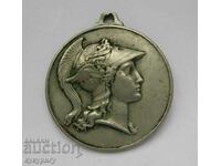 Old Italian medal mark Olympic Committee with Athena Pallas