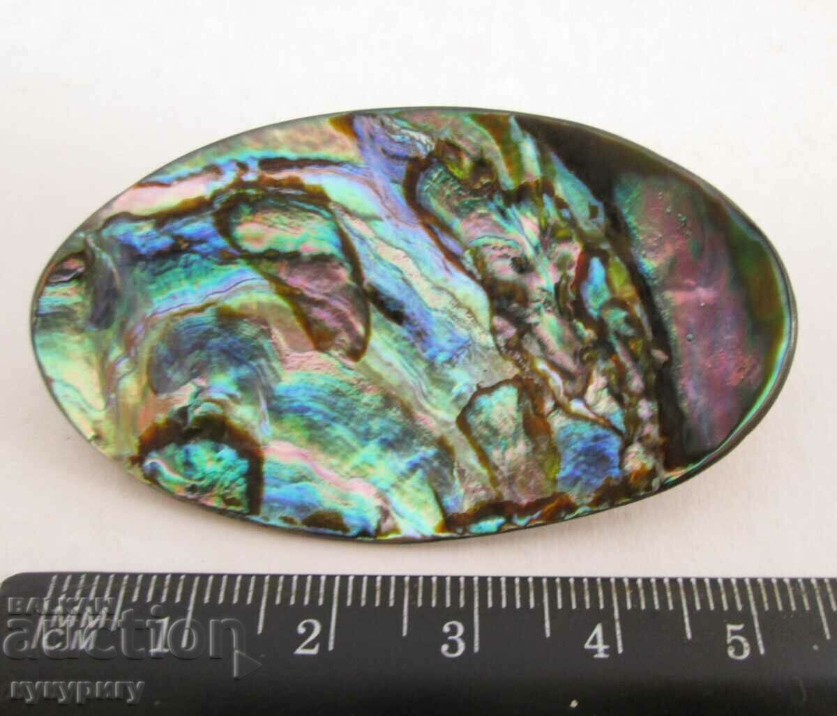 Аукцион Страхотна дамска брошка бижу многоцветен седеф Аукцион Страхотна дамска брошка бижу многоцветен седеф