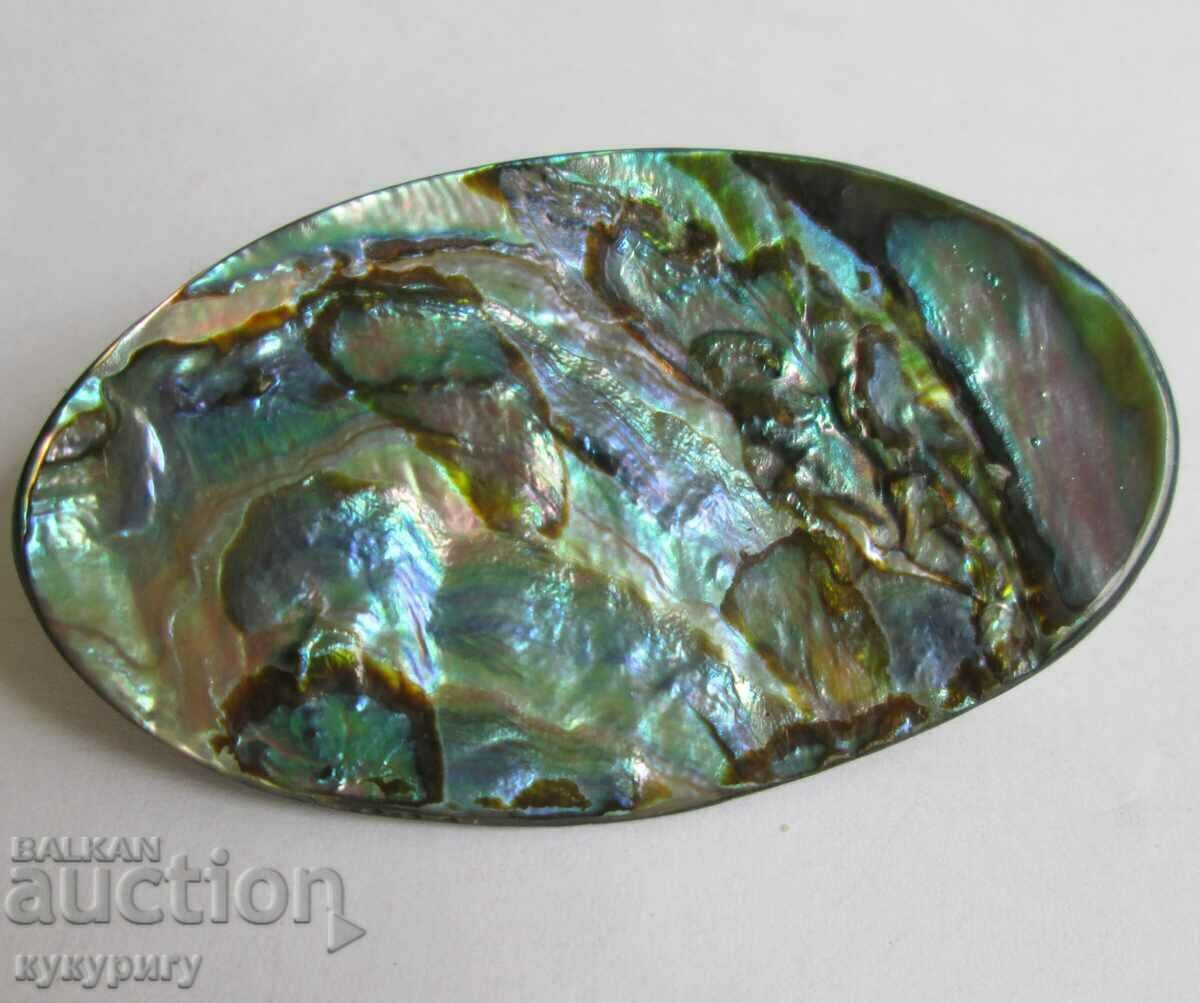 Доставка на Страхотна дамска брошка бижу многоцветен седеф Доставка на Страхотна дамска брошка бижу многоцветен седеф