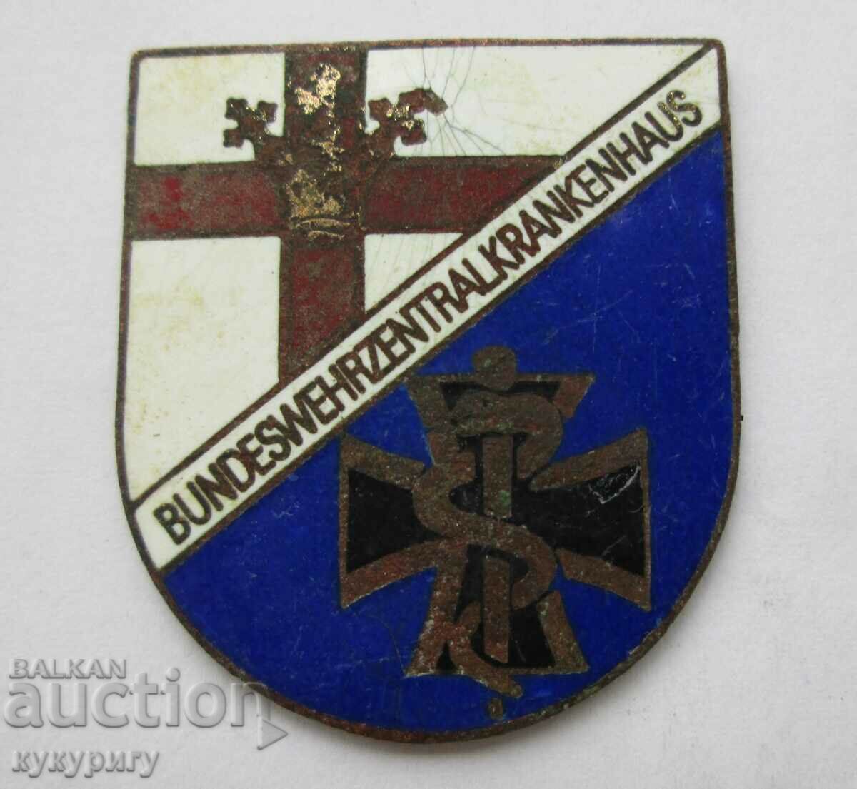 Old German military medical badge with enamel