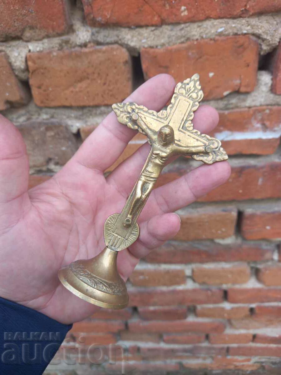 Old bronze cross crucifix religion