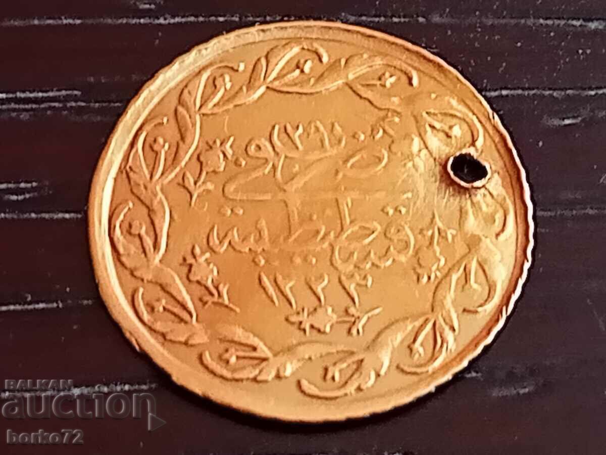 Moneda de aur Cedid Mahmudiye 1223/29 AH ALTON Mahmud II