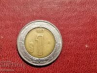 1 песо 1997 год Мексико