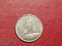 1968 год 10 цента Канада сребро Кораб
