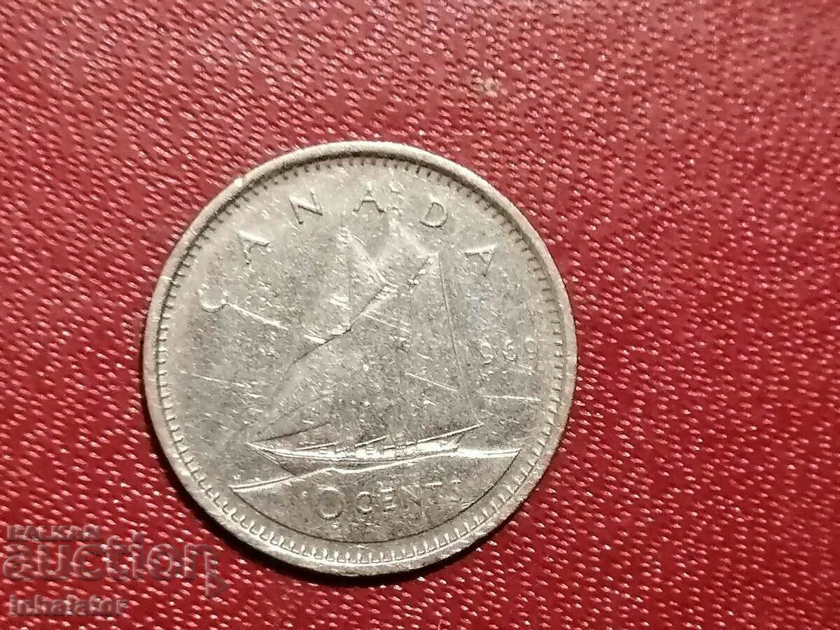 1969 год 10 цента Канада Кораб
