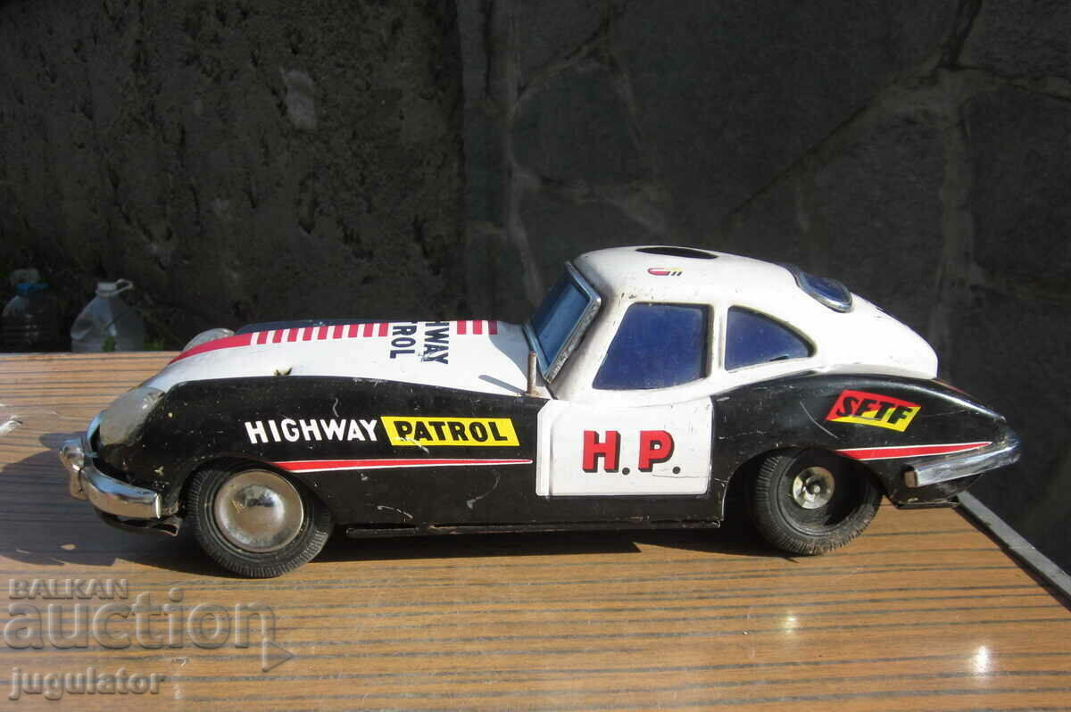 old metal sheet metal toy police car MF 226 - 5 old metal sheet metal toy police car MF 226 - 5