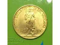 100 Lire 1939 Vatican 2270 buc. Papa Pius al XII-lea Aur