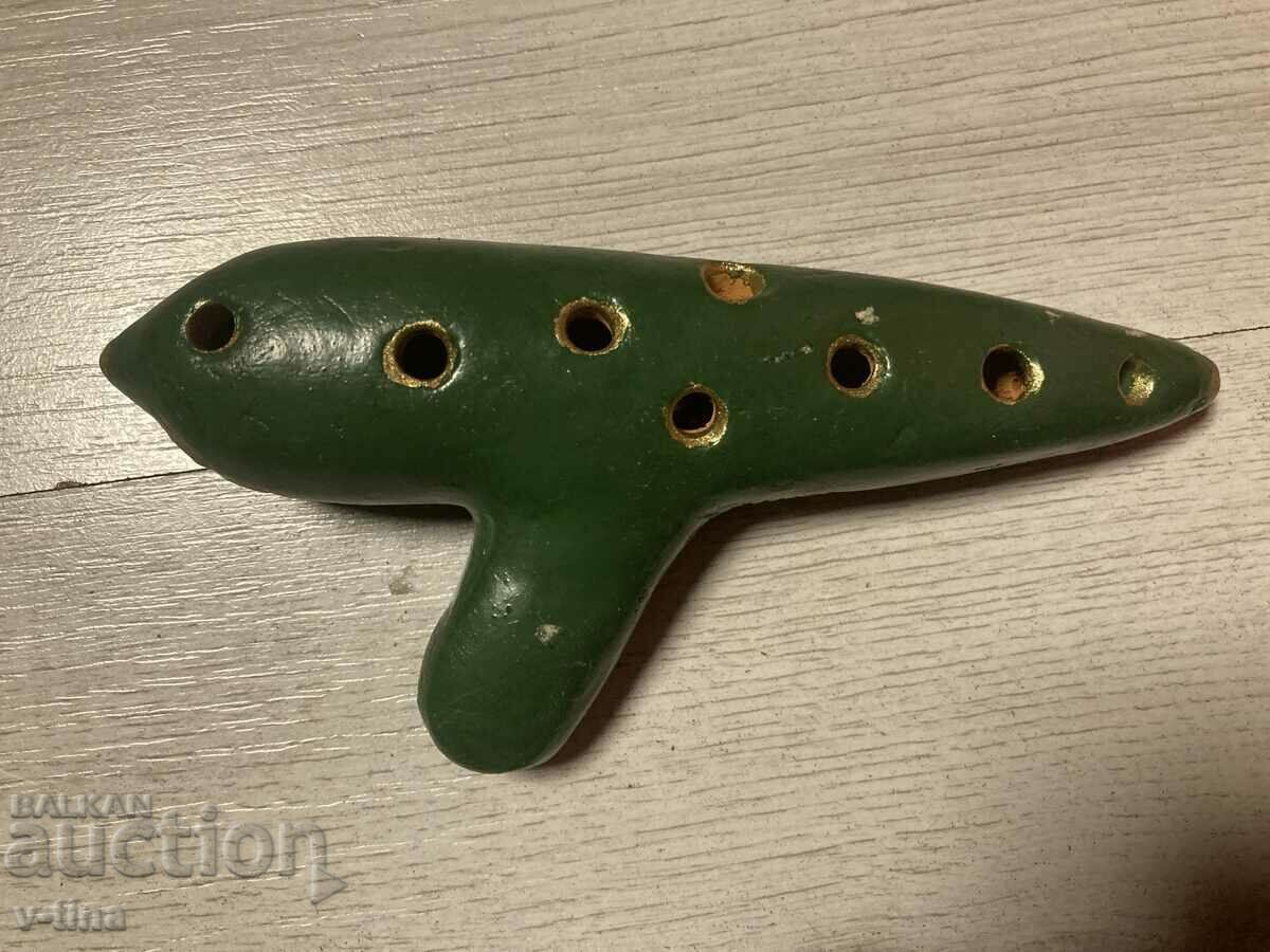 Old ceramic whistle ocarina master