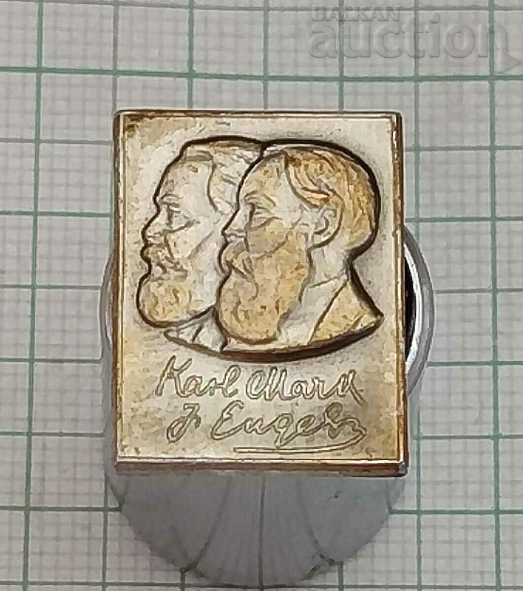 KARL MARX FRIEDRICH ENGELS COMMUNISM BADGE