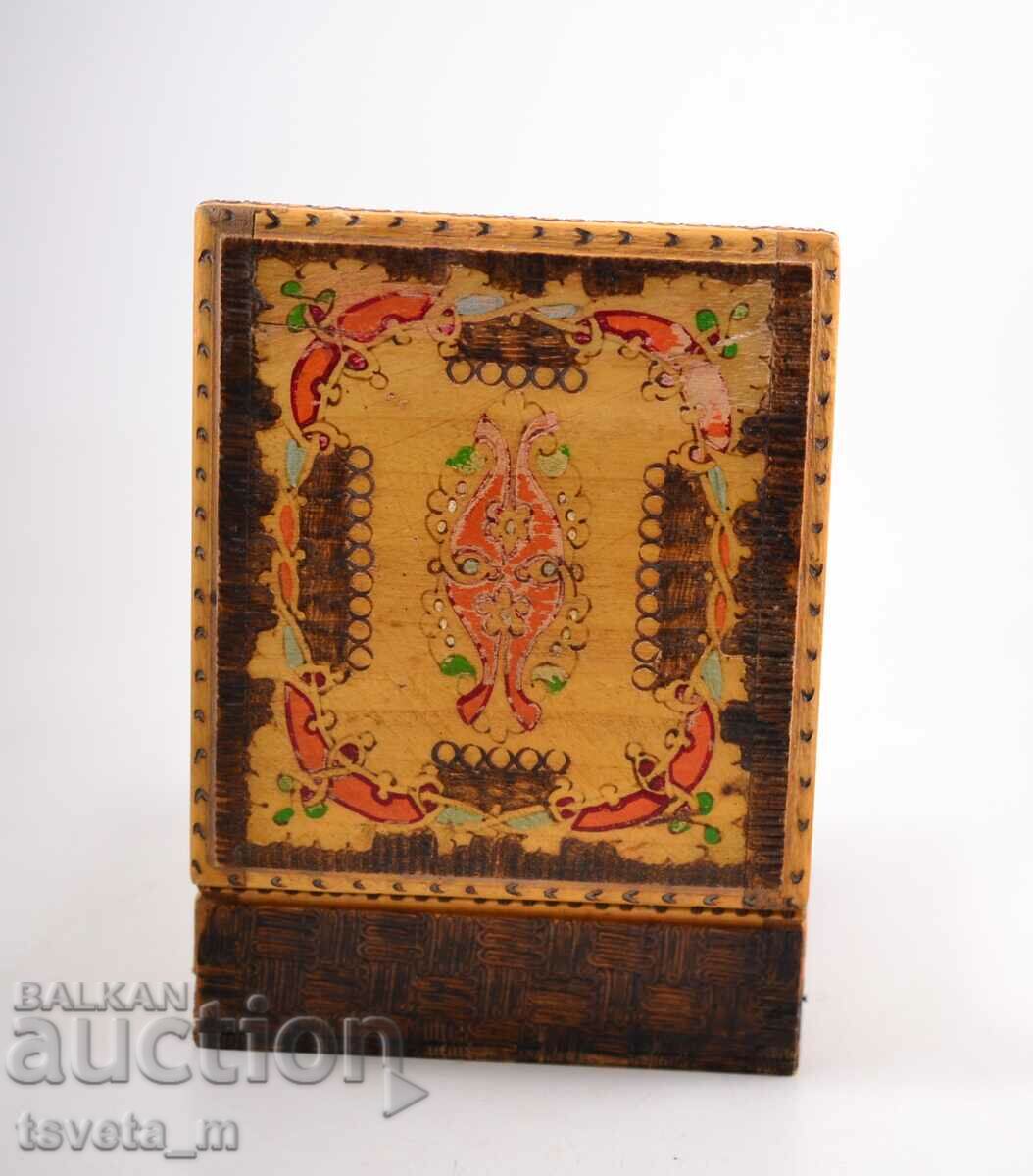 Ξύλινο κουτί τσιγάρων, χειροποίητο, πυρογραφημένο - 6