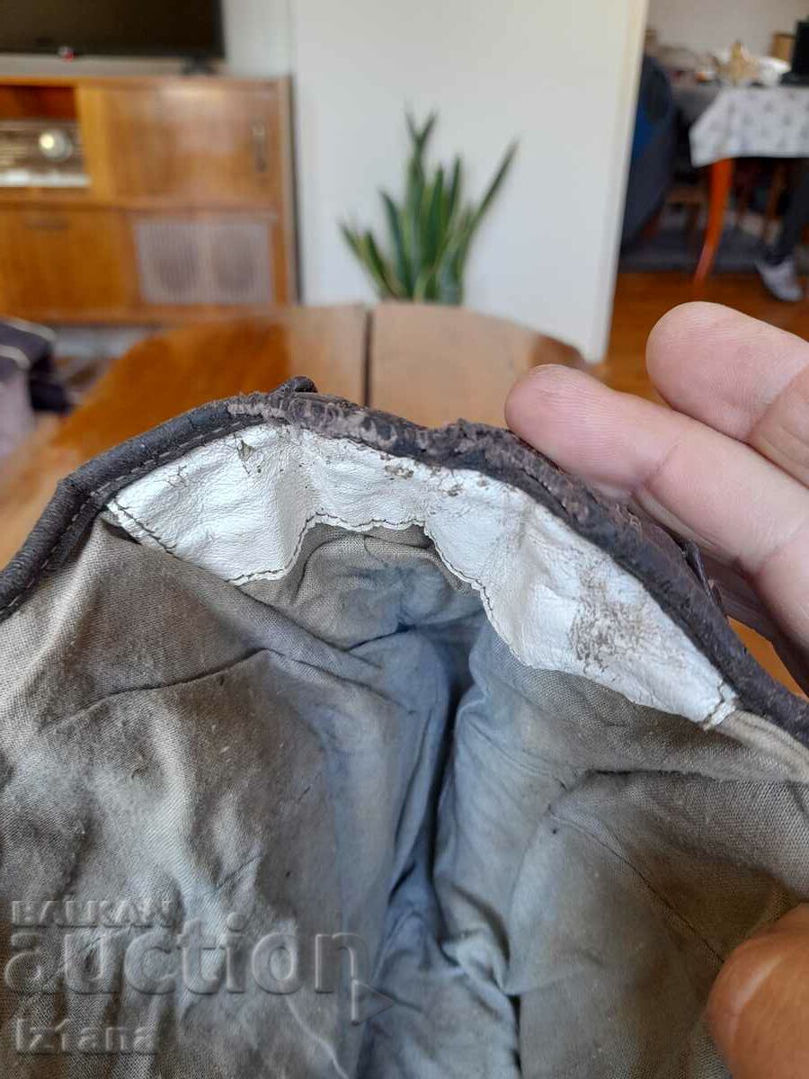 Old biker leather helmet - 6 Old biker leather helmet - 6