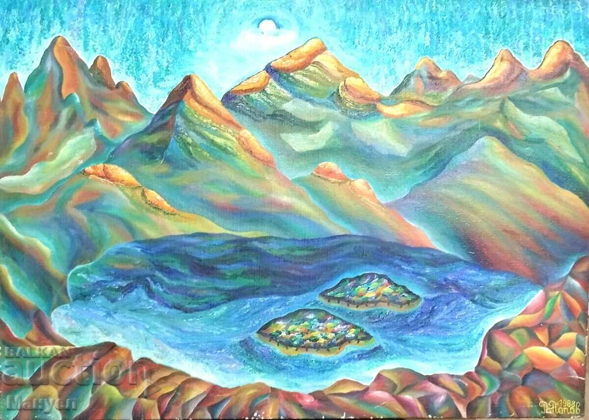 Painting "Rila Lake" by Petar Popov. with price 300.00 BGN | € 153.39 Painting "Rila Lake" by Petar Popov. with price 300.00 BGN | € 153.39