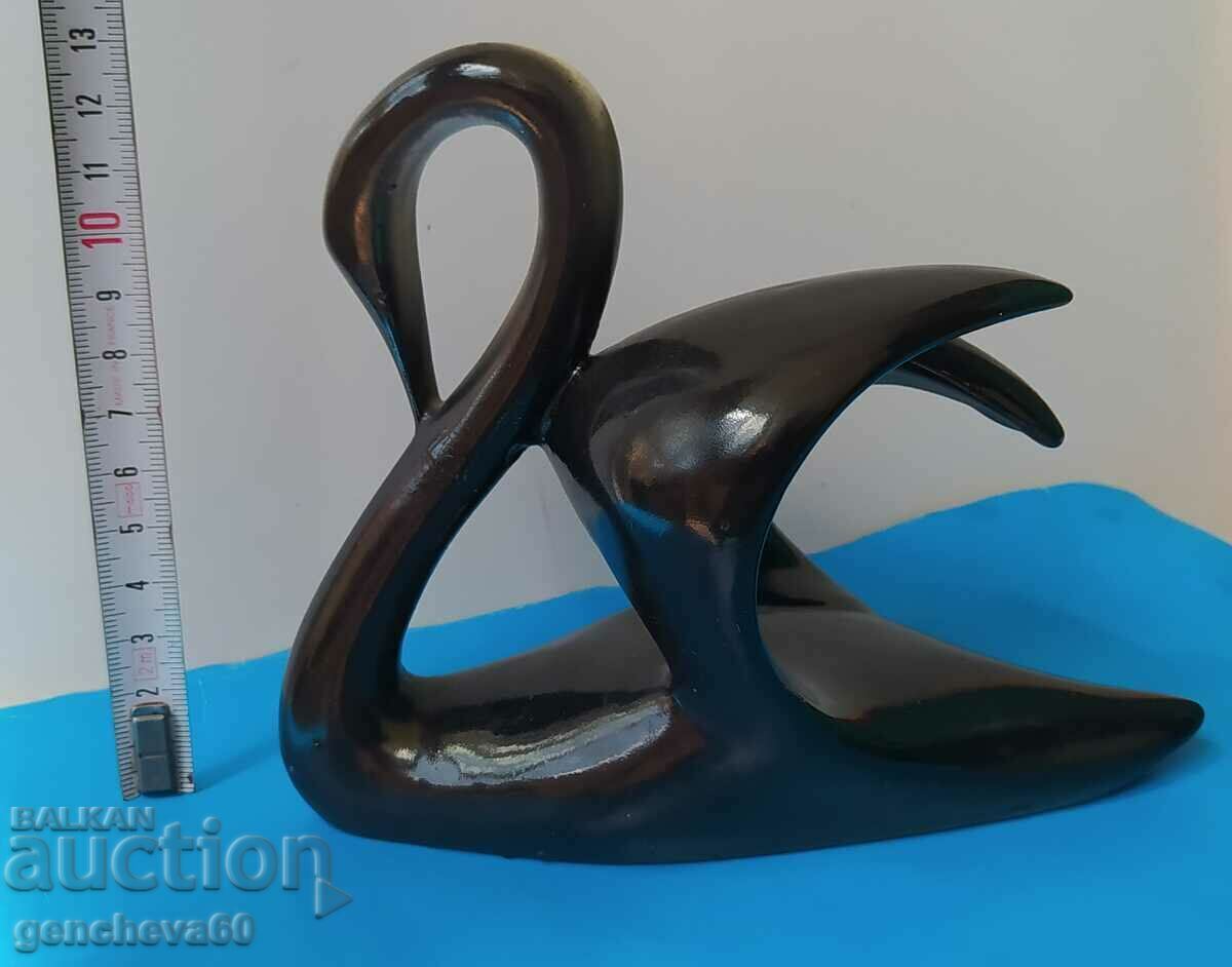 Old porcelain figure "Black Swan"