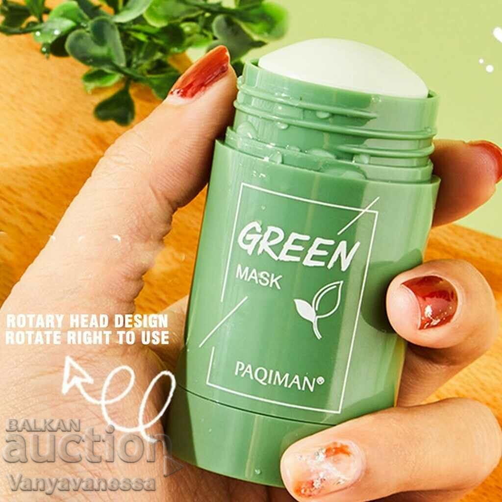 Face cleansing mask with green tea in the form of a stick