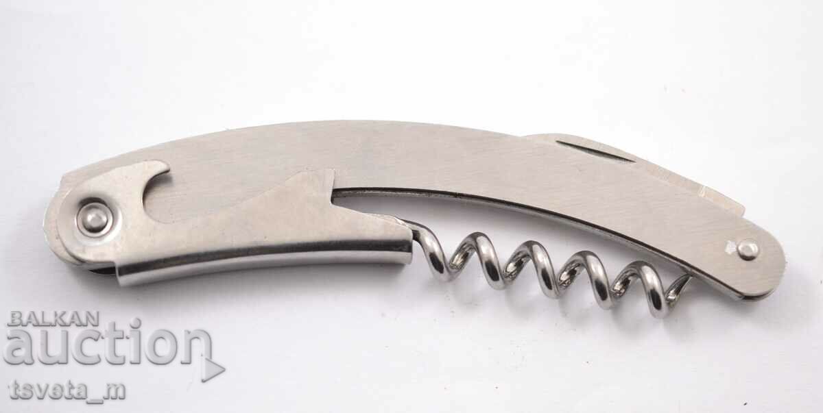 Corkscrew with opener and knife