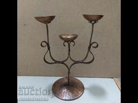 Wrought copper candle holder