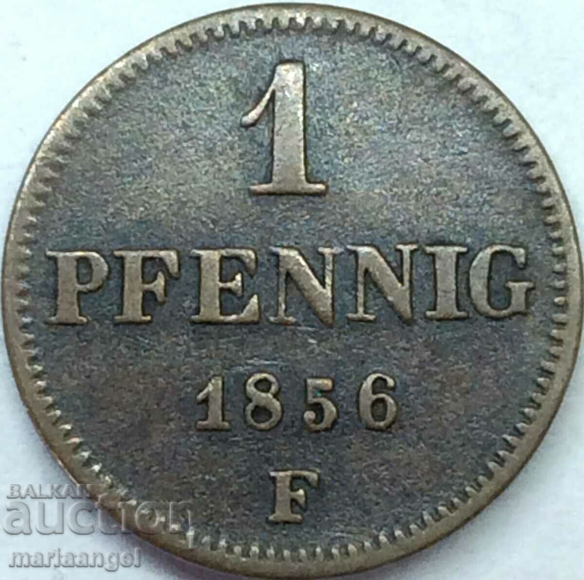 1 pfennig 1856 Saxonia Germania Dresda