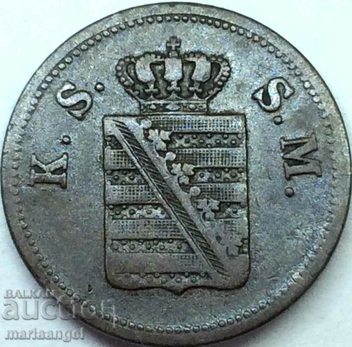 2 Pfennig 1859 Saxonia Germania Dresda Johann