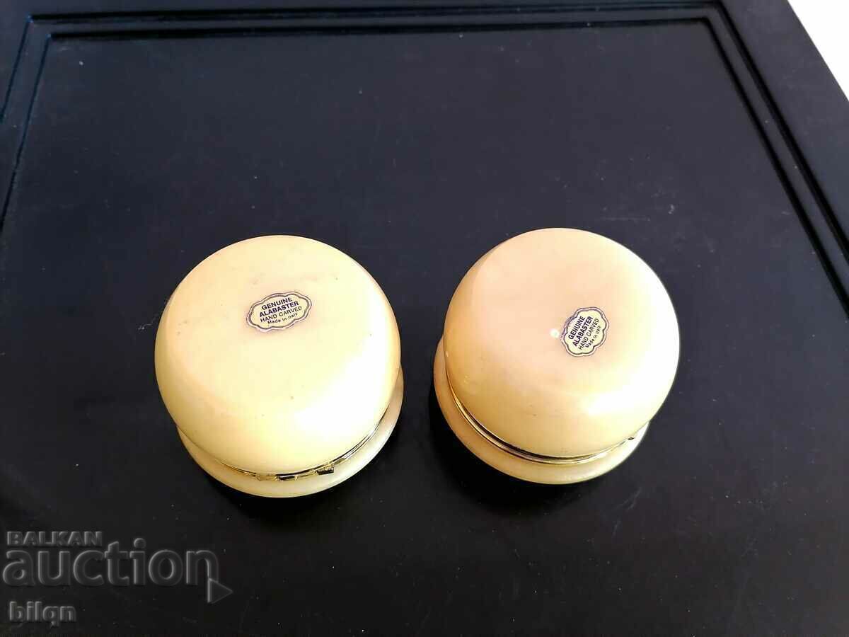 Beautiful Italian Alabaster Boxes - 6 Beautiful Italian Alabaster Boxes - 6