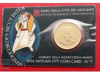 Vatican - card monedă #7 cu 50 de cenți 2016