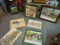 A collection of watercolors by artist Aleksei Vassilev - nephew of Mansky