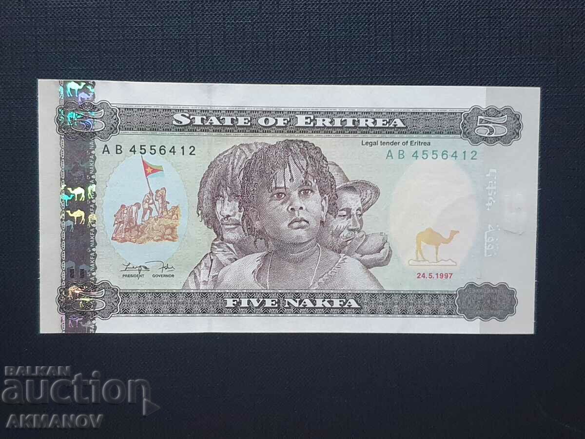 Еритрея 5 накфа 1997г unc