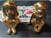 Porcelain monkeys Never heard nor seen gold decoration