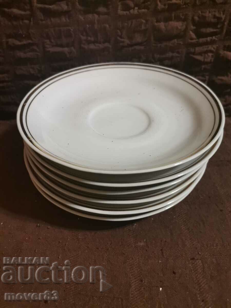 Porcelain saucers. 6 pieces