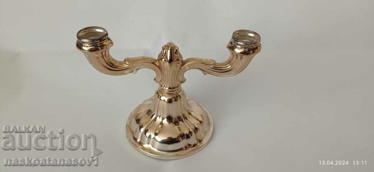 Silver-plated candlestick with price 10.00 BGN | € 5.11 Silver-plated candlestick with price 10.00 BGN | € 5.11