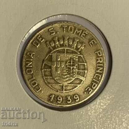 Tomé and Príncipe 1 escudo / São Tomé & Príncipe 1 escudo 1939 with price 65.00 BGN | € 33.23 Tomé and Príncipe 1 escudo / São Tomé & Príncipe 1 escudo 1939 with price 65.00 BGN | € 33.23