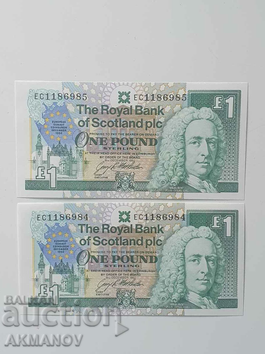 Scotland 2x1 Pound 1994 UNC MINT Jubilee Series