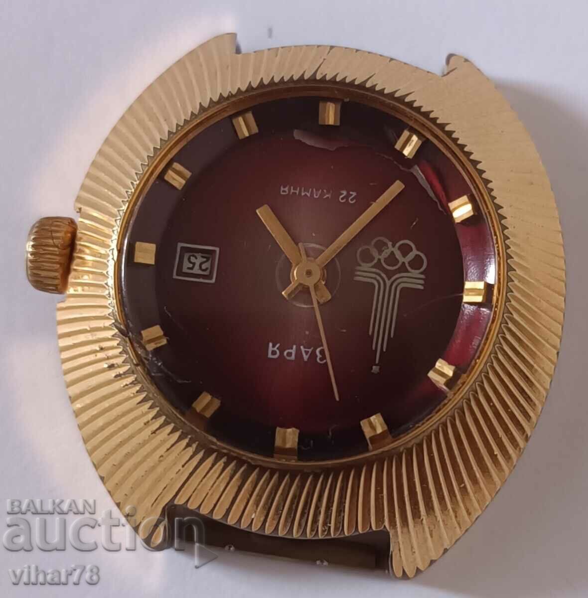 Auction  Zarya Women's Gold Plated Olympic Games Watch - Rare Model