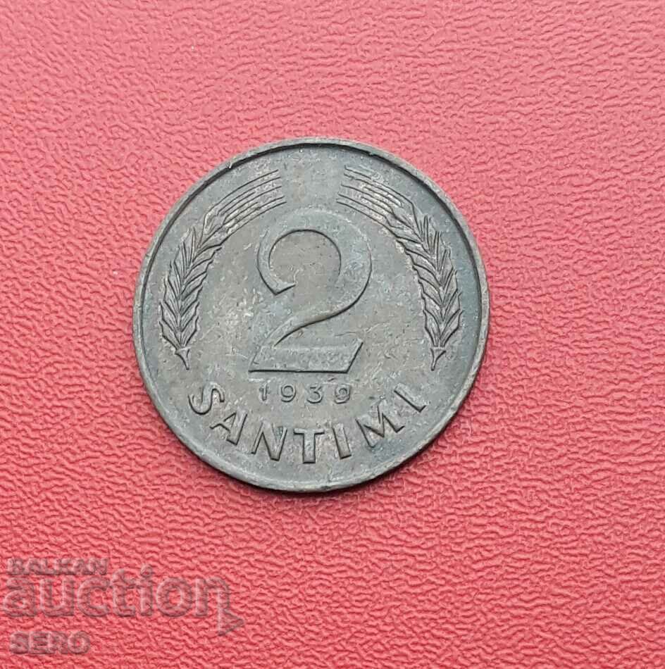 Латвия-2 сантима 1939