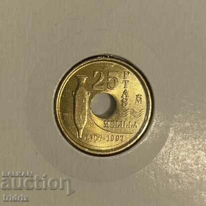 Spain 25 pesetas jub. / Spain 25 pesetas Melilla 1997