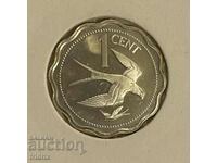 Belize 1 cent yub. silver / Belize 1 cent 1975 silver RARE!