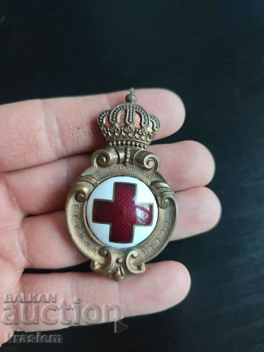 Royal Badge Bulgarian Red Cross Ferdinand