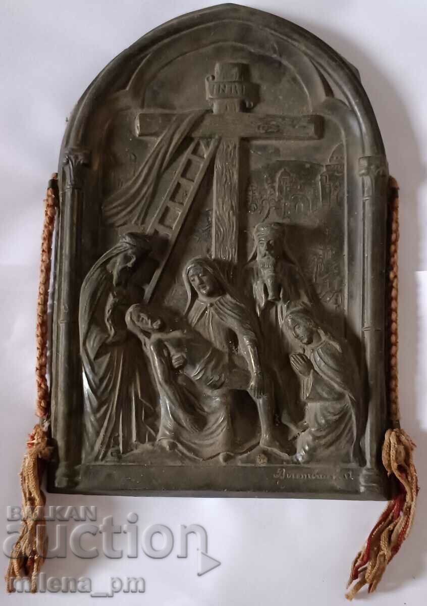 Veche icoană din metal