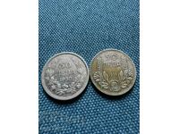 De la 1, 2 buc. 50 BGN 1930 și 1934 argint