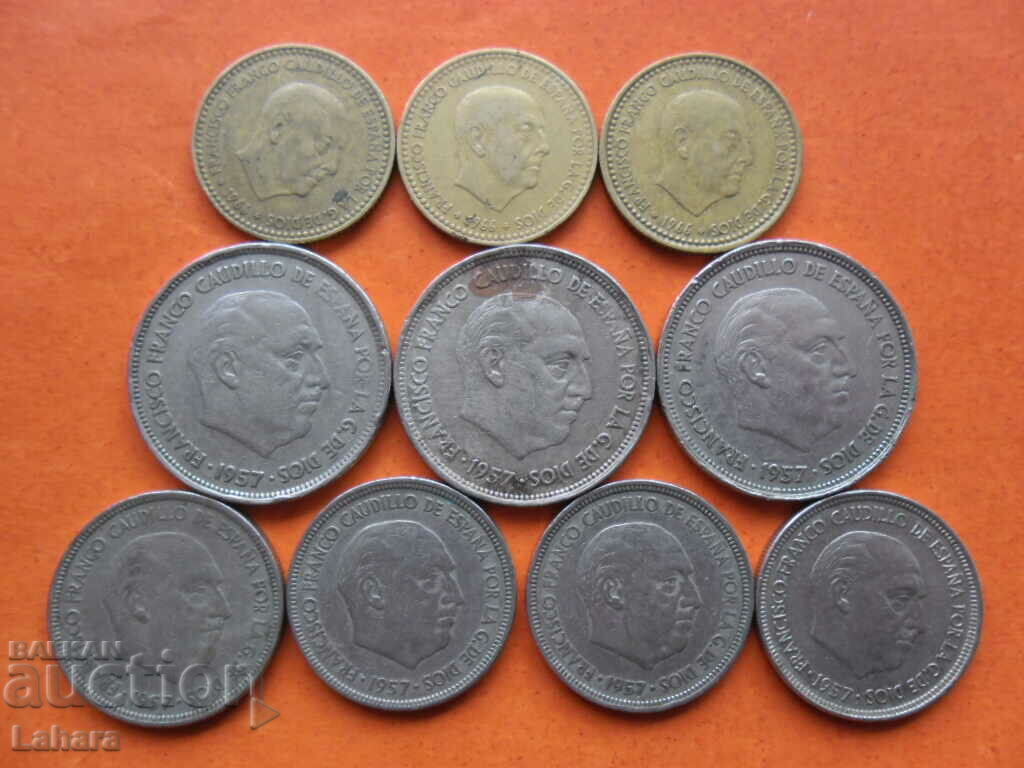 Lot of coins Spain, Franco