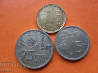 1, 5 și 25 pesetas 1980. Spania