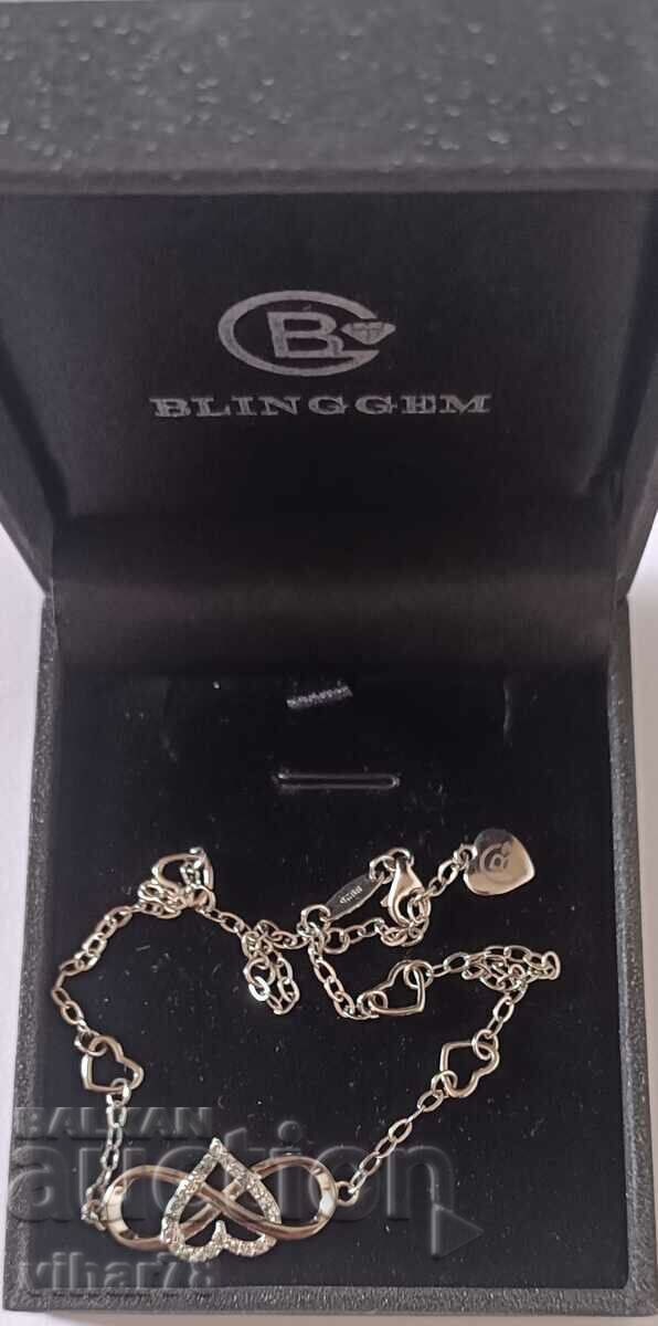 Branded silver bracelet-BLINGGEM