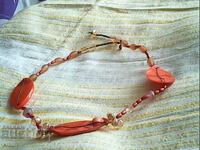 old necklace with natural stones