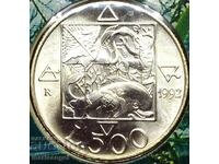 500 лири 1992 Италия "Флора и Фауна" UNC сребро